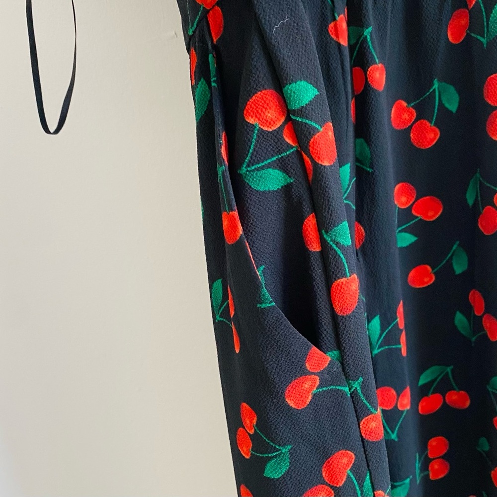 Romeo & Juliet Couture Cherry Print Black Jumpsuit - Picture 4 of 6